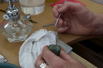 Hand carving on wax.